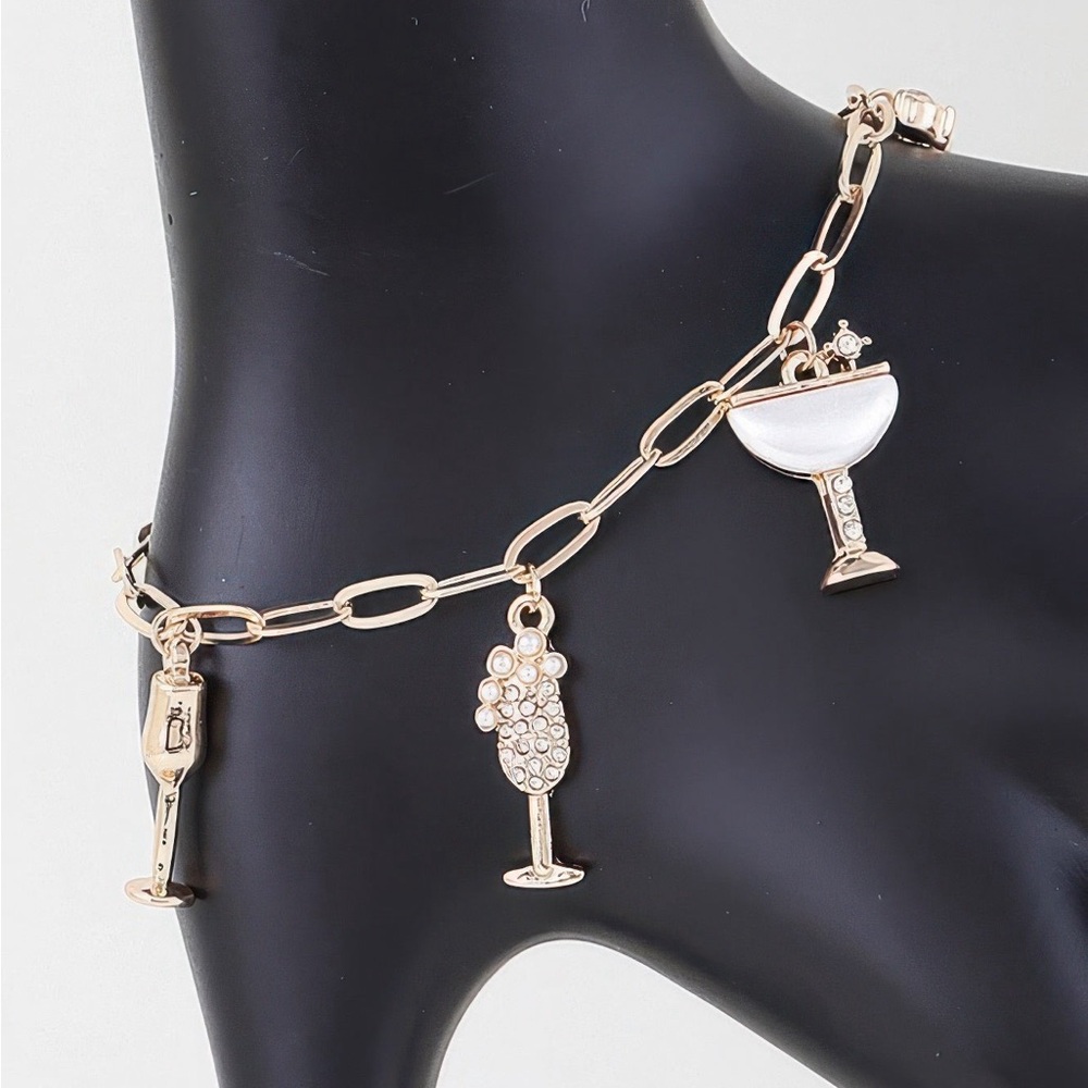 Party Drinks Charm Chain Bracelet